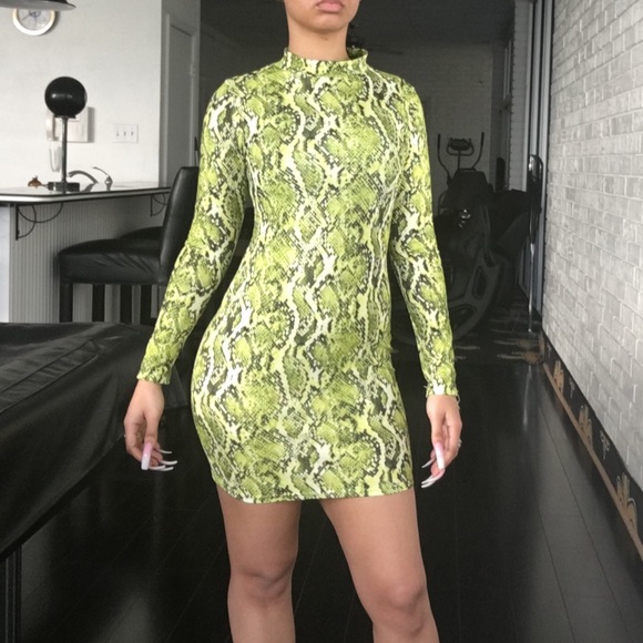 Dresses & Skirts - 🙅🏻‍♀️SOLD OUT Mean Green Snake Bodycon Dress